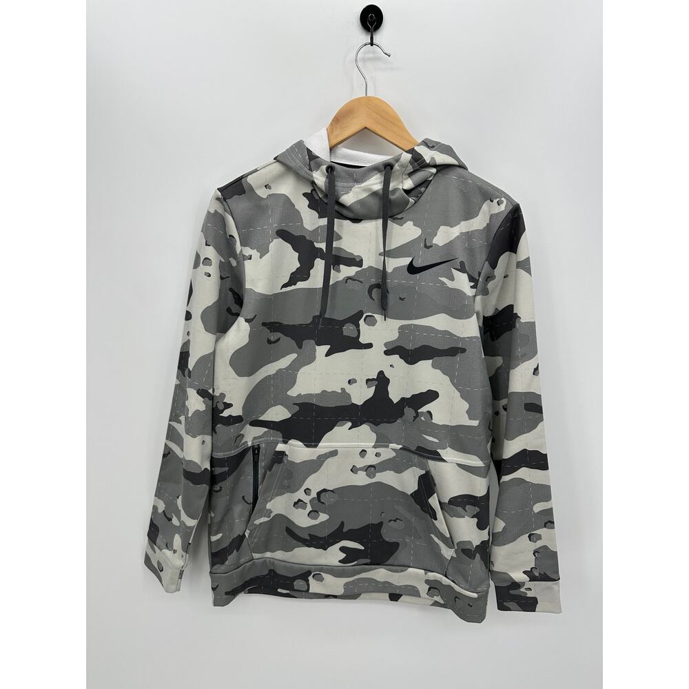 Nike‎ Therma-fit Camo Hoodie Sweatshirt Mens Sz S Training Outdoors Fleece Lined